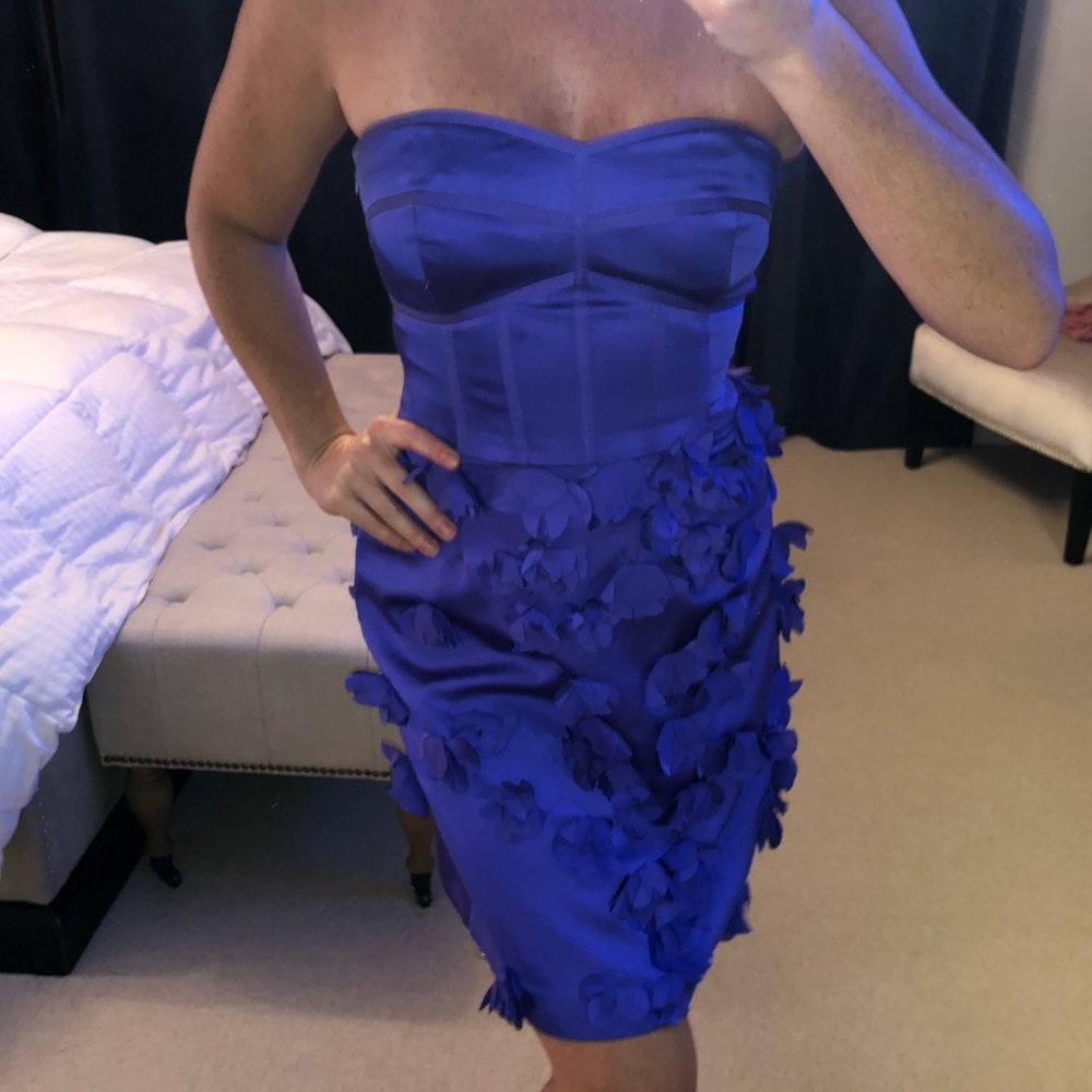 Jewel purple Coast corset dress w flower appliqué
